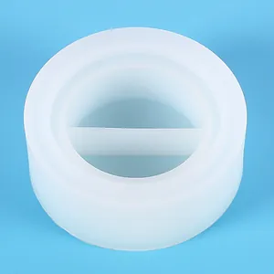 Detailed view of internal divider in circular silicone mold for resin DIY crafts