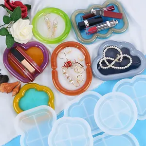DIY Crystal Epoxy Silicone Mold Cloud Heart Storage Tray Coaster Resin Casting Mold For Jewelry Storage Home Decor Accessory