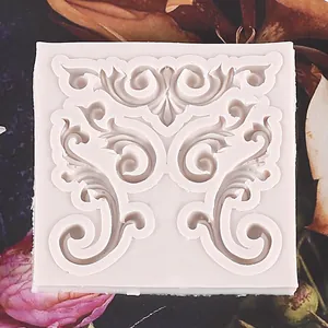 Détail du moule en silicone baroque vintage européen pour la décoration de gâteaux