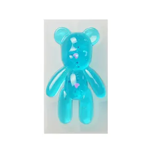 Mini blue gummy bear silicone mold for DIY resin chocolate and cake decoration crafts
