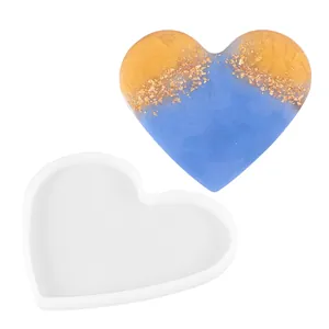 Stampo in silicone a forma di cuore per sottobicchieri in resina fai da te e decori