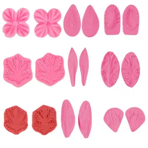Silicone Petal Leaf Mold Fondant Cake Decoration Chocolate Clay Vein Texture Craft Tool DIY Sugar Craft Flower Leaf Veiner Baking Supply
