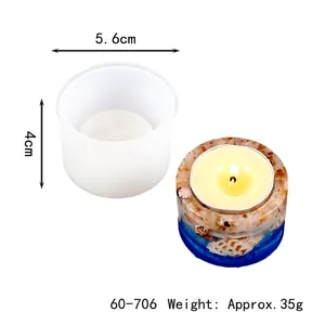 Cylindrical silicone candle holder mold with dimensions 5.6cm by 4cm