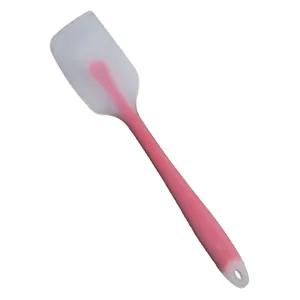 Professional pink and translucent white silicone spatula for baking and cream mixing tasks
