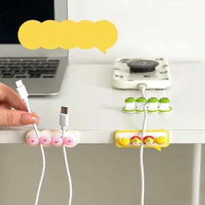 Creative cartoon cable organizer for desktop cord management and wire protection