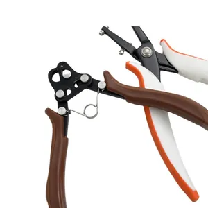 Professional jewelry making pliers set for DIY wire looping and metal hole punching tool