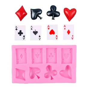 Silikonform mit Pokerkarten-Motiven für DIY-Schokolade und Fondant-Kuchendeko