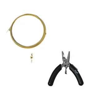 Kit complet de fabrication de bijoux en or 14K avec fil d'acier, fermoir et pince