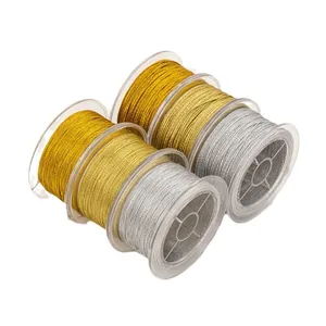 Premium metallic gold and silver braided thread for DIY jewelry making cord spools