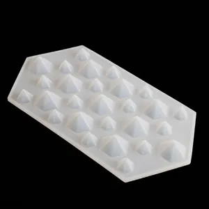 High transparency silicone diamond ice tray mold with 26 pyramid cavities for DIY resin