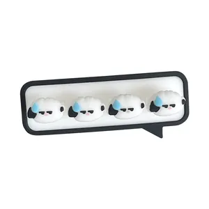 Creative cartoon sheep desktop data cable organizer set featuring bubble chat design
