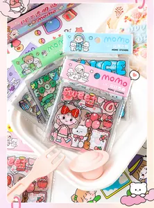 Set d'autocollants PET Momo mignons pour décoration de journal et scrapbooking DIY