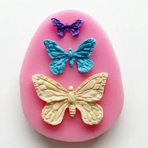 Moule en silicone rose en forme de papillon pour la décoration de gâteaux et pâtisseries