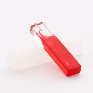 Vue détaillée du moule en silicone rectangulaire long avec pendentif en résine rouge
