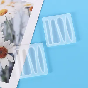 Kit de moules en silicone pour barrettes en résine DIY avec quatre formes géométriques