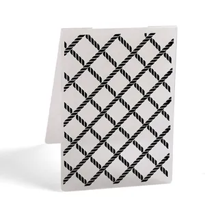 Plastic embossing folder with diamond rope texture for scrapbooking and DIY paper crafts
