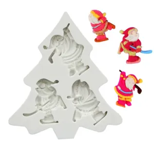 Detailed view of Christmas Santa Claus silicone mold for cake and chocolate decoration