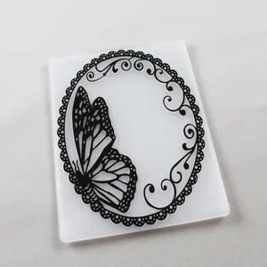 High quality transparent butterfly embossing folder for scrapbooking and DIY hand drawing