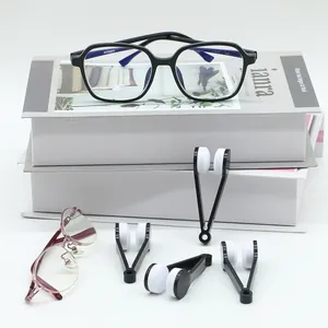 Portable eyeglass lens cleaning tools with microfiber pads for scratch-free wiping action