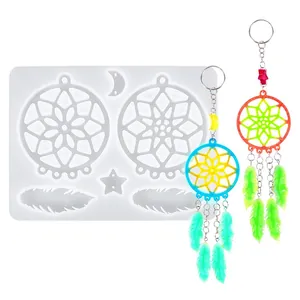 DIY Crystal Epoxy Resin Dreamcatcher Silicone Mold Feather Star Moon Jewelry Casting Handmade Tool Craft Accessories