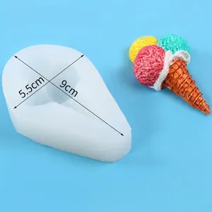 Silicone ice cream cone mold for DIY cake decoration and resin crafts 9cm x 5.5cm