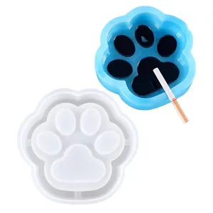 Molde profesional de silicona con forma de pata de gato para resina y velas DIY