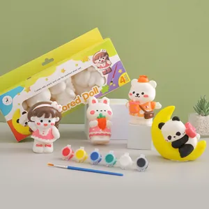 DIY Ensemble de Poupée en Vinyle de Coloriage Dessin Animé Graffiti Blanc Embryon Jouets Peints à la Main Cadeau d'Anniversaire