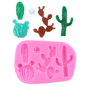 Roze cactus siliconen mal voor DIY aromatherapie gips en was ambachten voor auto hangers