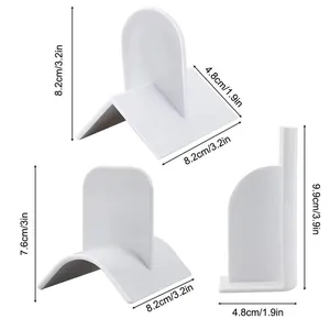 Dimensions detail of professional white plastic cake scrapers for cream smoothing tools