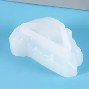 Detailed view of semi-translucent silicone mold for DIY crystal cluster resin crafts