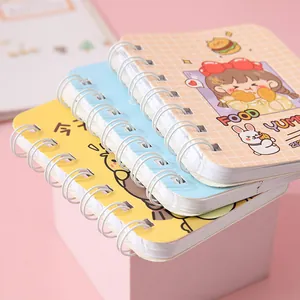 Cute cartoon mini spiral notebooks for students pocket-sized portable diary set
