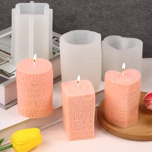 DIY Love Letter Hart Siliconen Kaarsvorm Cilinder Vierkant Hartvormig Romantisch Valentijnsdag Aromatherapie Kaars Zeep Vorm