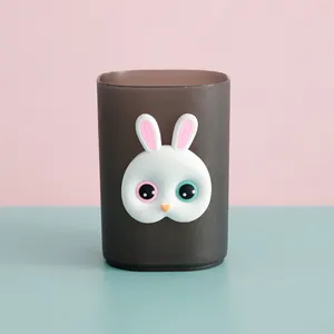 Creative cute cartoon rabbit pen holder for desktop stationery organization and storage