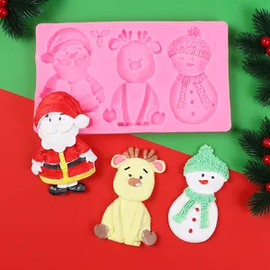Silikonform für Weihnachtsfiguren mit Weihnachtsmann Rentier und Schneemann Motiven