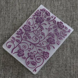 Floral pattern plastic embossing folder for DIY paper craft and scrapbooking projects