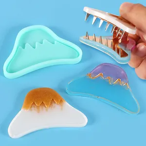 Mountain shaped silicone mold set for DIY resin hair clip and jewelry accessories making