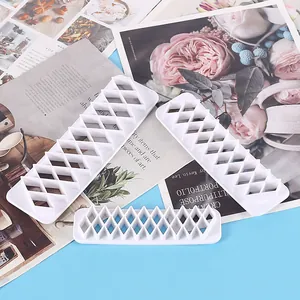 Set of 3 white geometric diamond-shaped cookie cutters for DIY baking and cake decorating