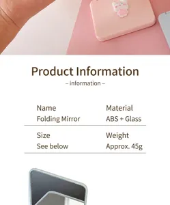Product specification card for portable folding cartoon makeup mirror