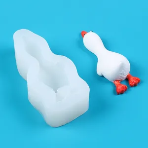 Weiße Enten-Silikonform für Mousse-Kuchendekorationen und Aromatherapie-Gipsarbeiten