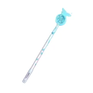 Cute light blue butterfly sequin gel pen creative plastic stationery for office.