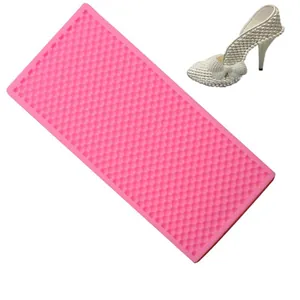 Pink silicone lace mold for pearl jewelry patterns in fondant wedding cake decoration