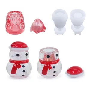 Detailed view of Christmas snowman and bell DIY silicone resin molds and crafts