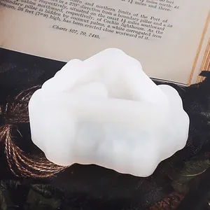 Detailed close-up showing the soft texture and structure of a white silicone resin mold.