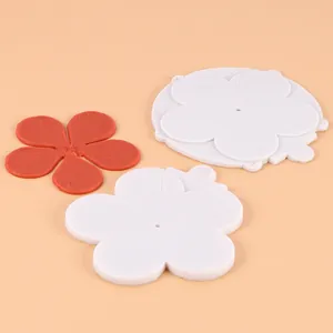 Detail of flower petal silicone molds with intricate textures for fondant cake decorating