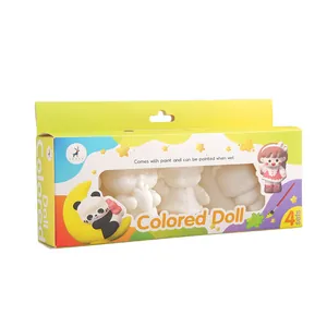 Kit de poupées à peindre en vinyle avec figurines blanches vierges pour enfants