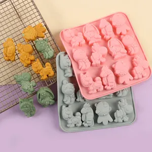 Molde de silicona de animales para chocolate y caramelos con figuras terminadas