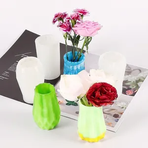 Set of 3 styles DIY silicone molds for creating mirror crystal resin vases and pen holders