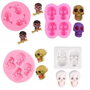 Halloween DIY Horror Skull Spider Bat Pumpkin Silicone Mold For Fondant Cake Chocolate Candle Craft Baking Decoration Gothic Party