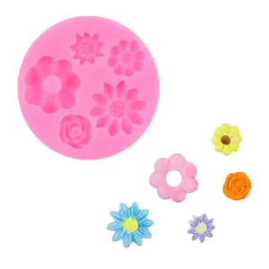 Stampo in silicone a forma di fiori per decorazioni torte in pasta di zucchero fai da te
