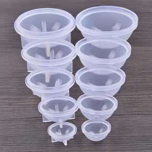Set aus 10 klaren Silikon-Kugelformen in verschiedenen Größen für DIY-Harzgussprojekte